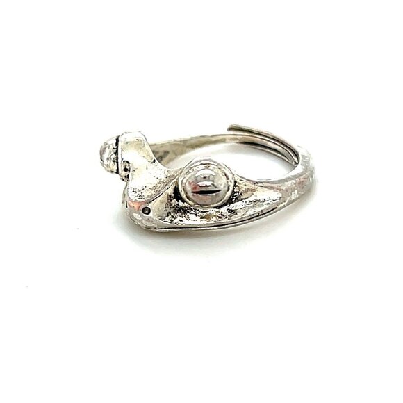 S925 Sleepy Frog Ring - Picture 2 of 7